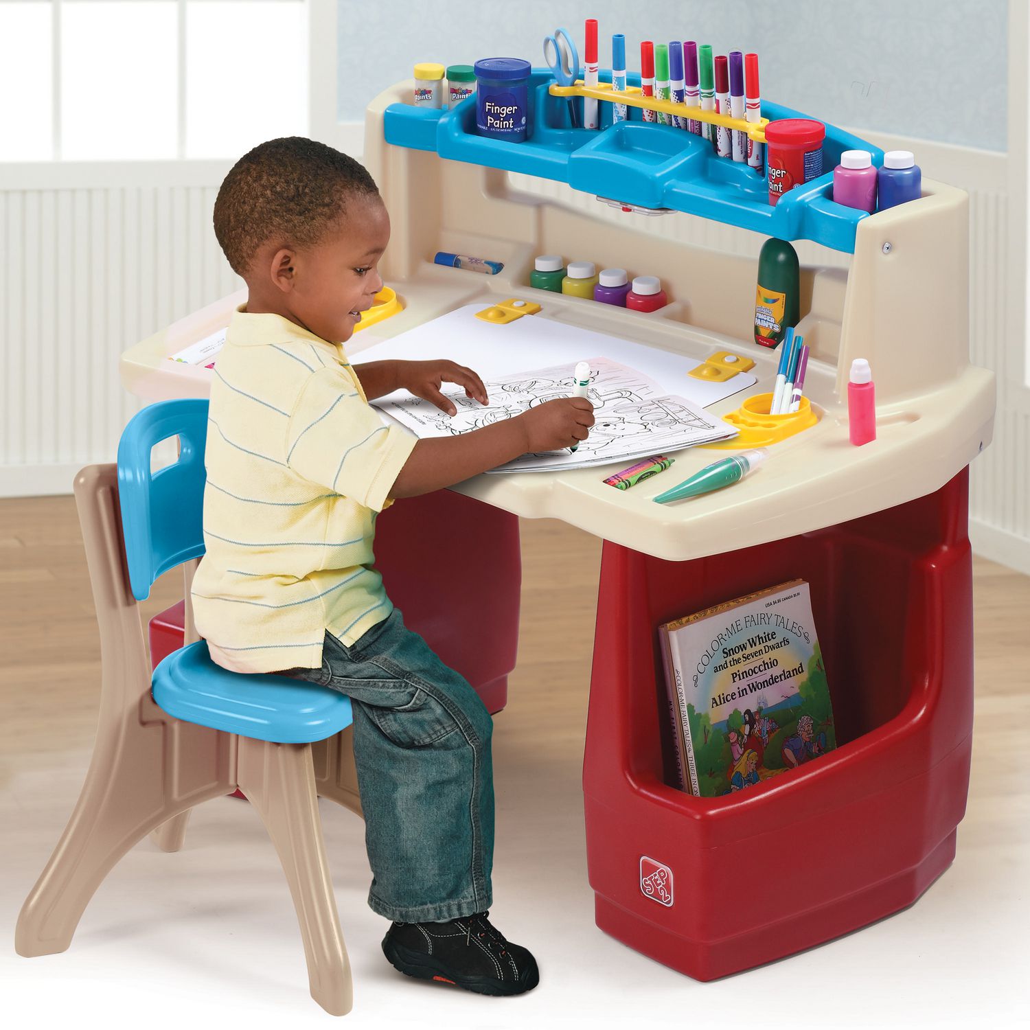 Details about   Step2 Deluxe Art Master Desk Kids Art Table with Storage and Chair 