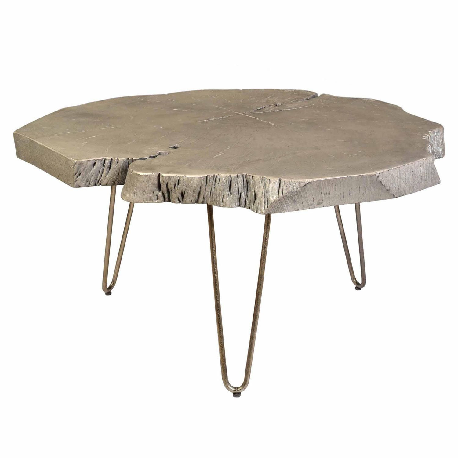Rustic Modern Solid Wood & Iron Coffee Table in Light Grey Walmart Canada