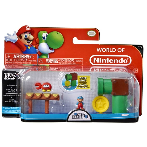 Nintendo Mario Bros U - Paquet de 3 Micro Land - Sparkling Water avec Mario de glace