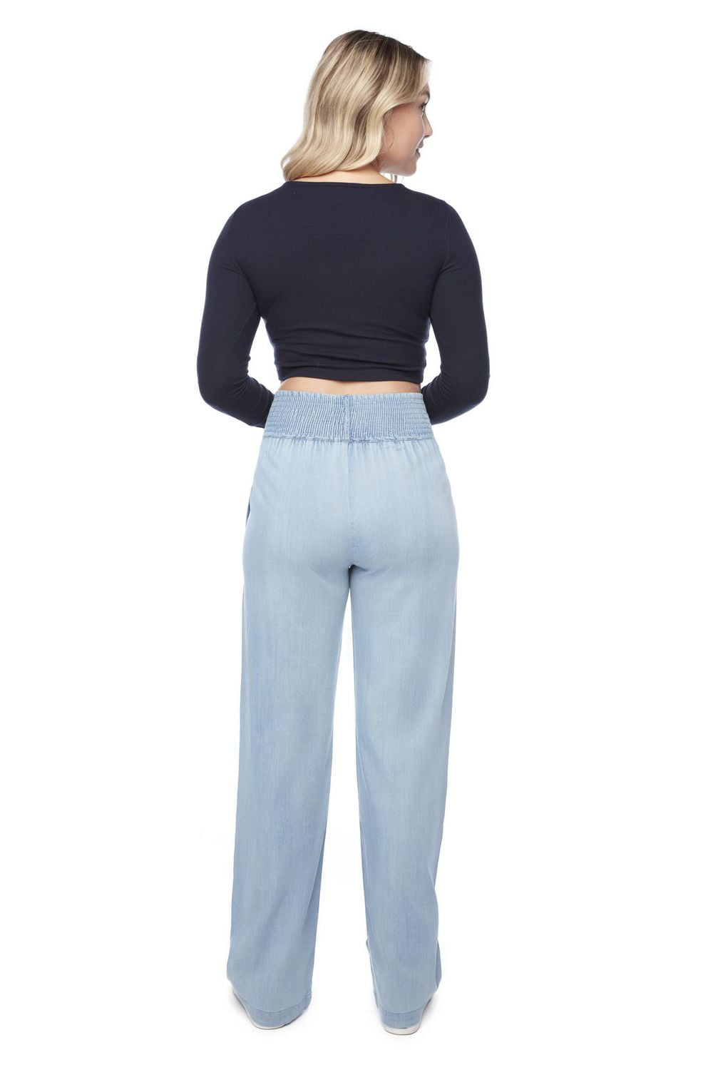 Jeaniologie ™ Ladies Cropped Top Navy, Size S-XXL