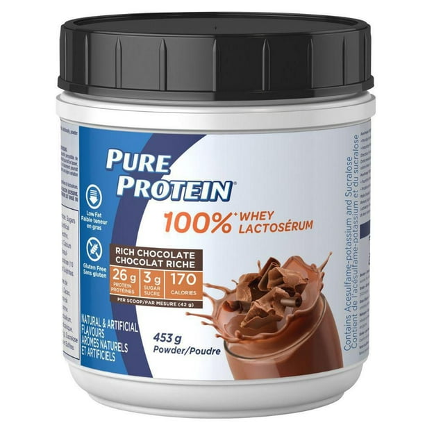 Pure Protein Protéine de lactosérum à 100% au chocolat riche 453g
