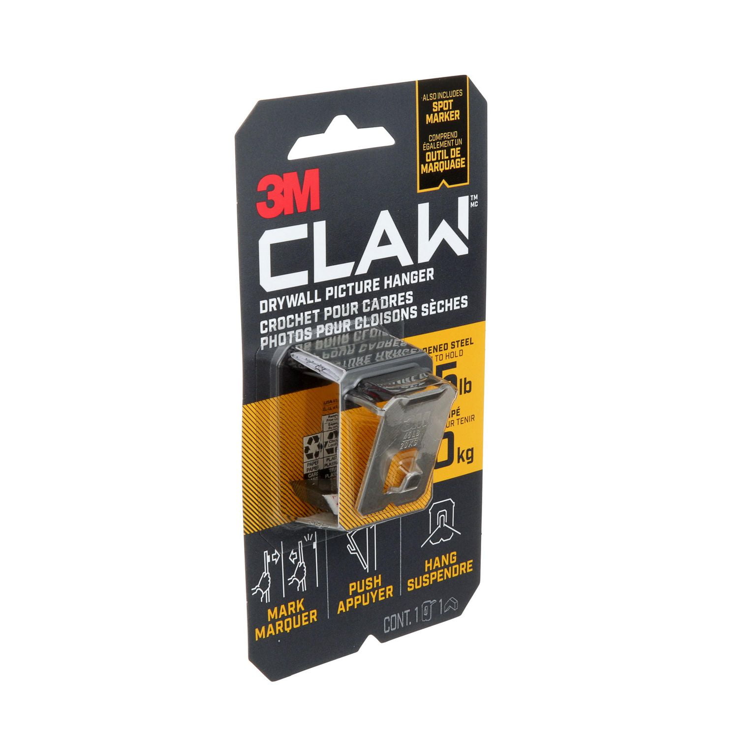 3M Claw(TM) Drywall Picture Hanger with Temporary Spot Marker Kit