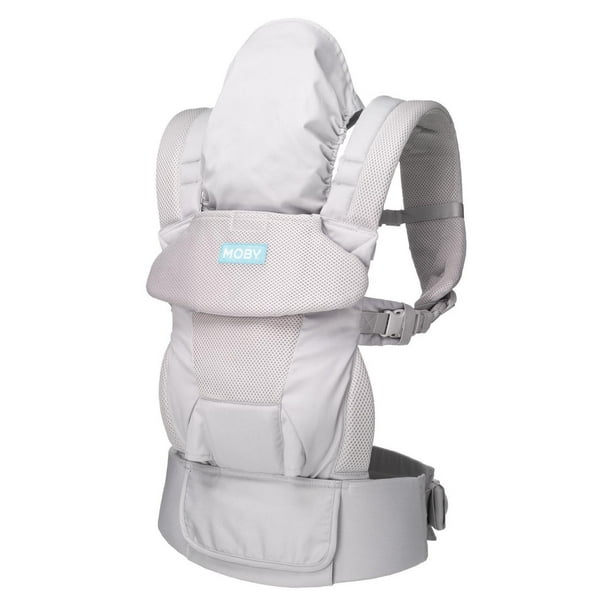 MOBY - Porte-bébé Move 4 Position - Porte-bébé ergonomique et porte-bébé - Porte-bébé qui facilite le port de bébé - Gris glacier