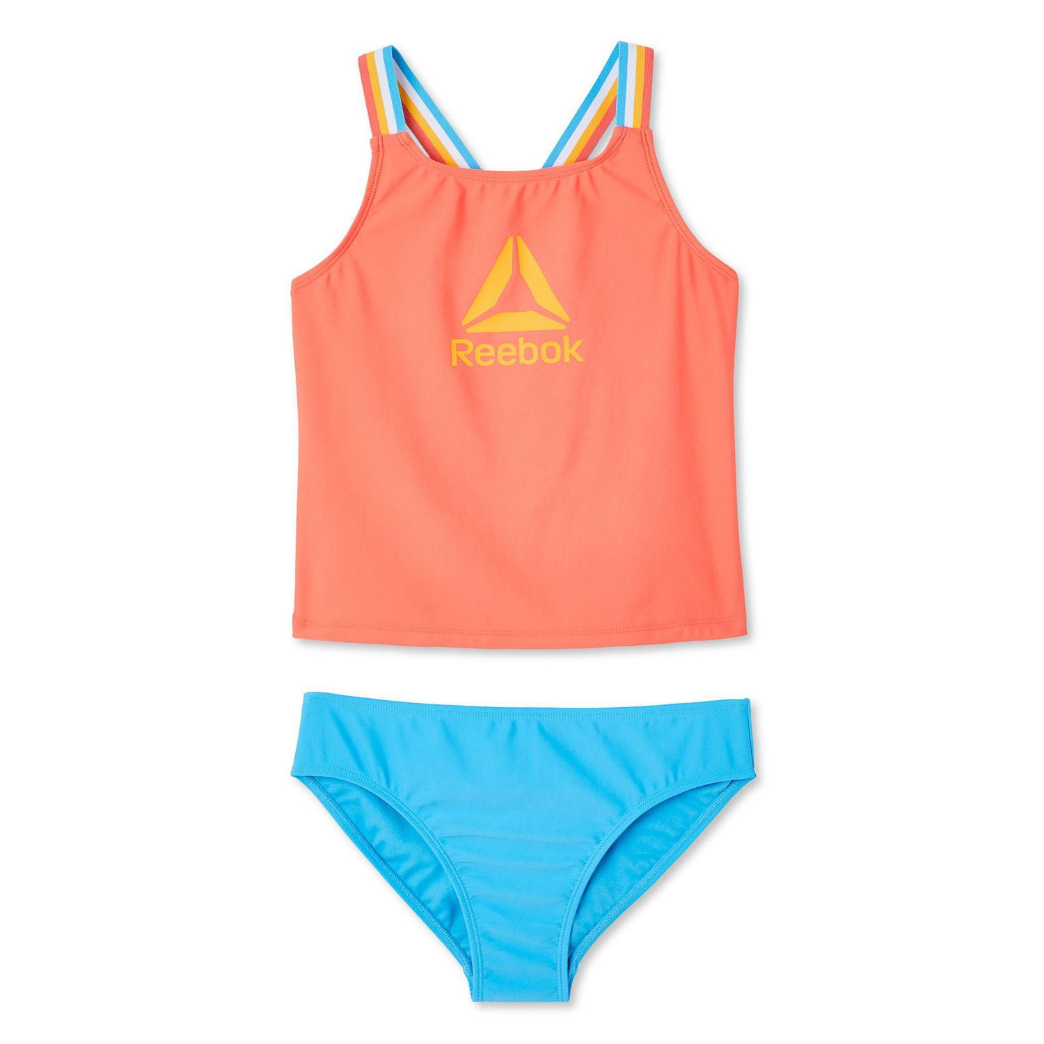 Reebok Girls Delta Cross Back Tankini & Scoop Bottom 2-Piece Set, Reebok Swimwear