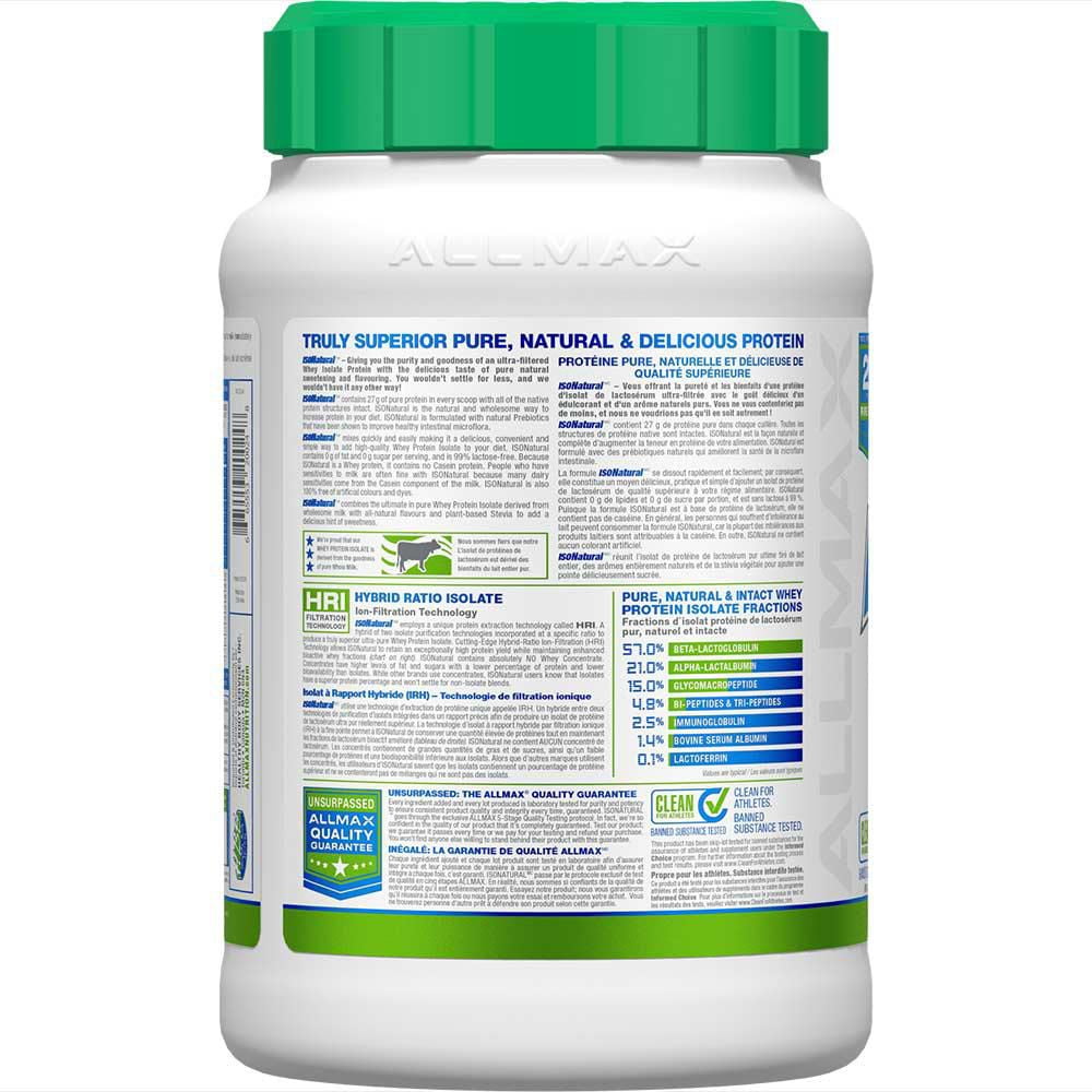 ALLMAX ISONATURAL Whey Protein Isolate Vanilla Supplement Powder