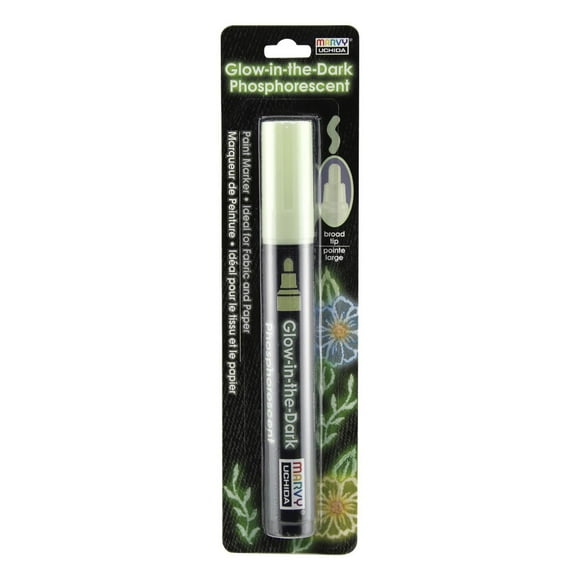 MARVY UCHIDA® GLOW IN THE DARK DECOFABRIC & PAPER PAINT MARKER MEDIUM TIP, Fabric & Paper Paint