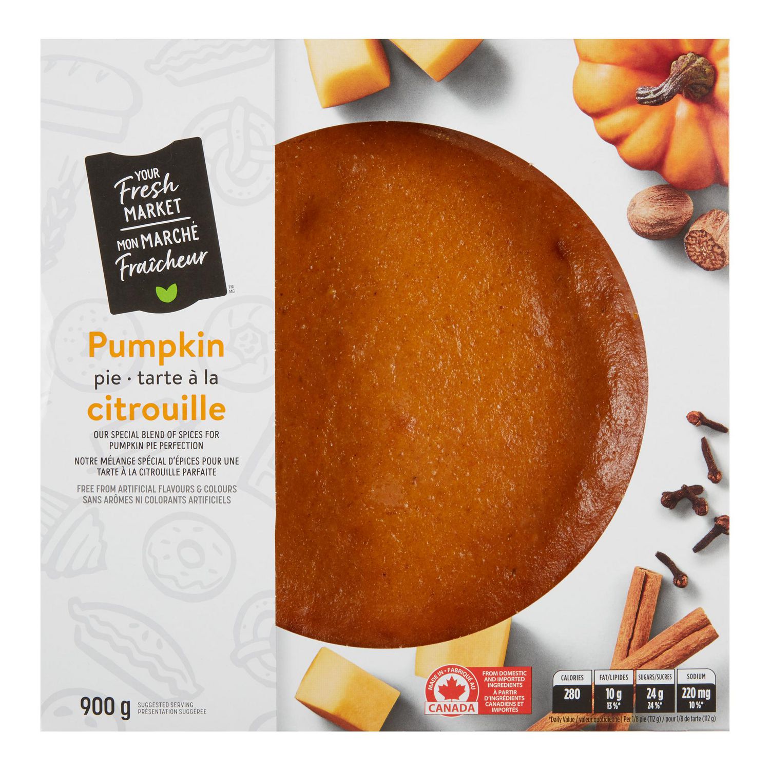 Your Fresh Market Baked 10" Pumpkin Pie, 900 g