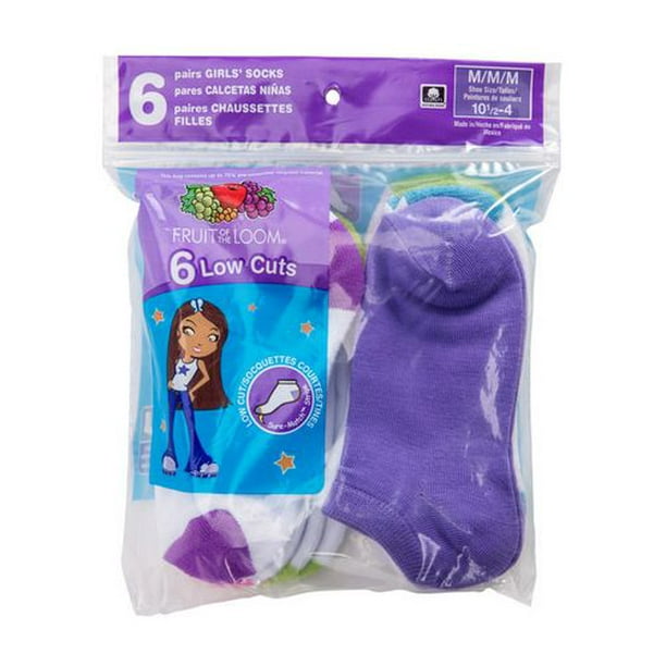 Fruit of the Loom filles chaussettes-6 paires coupe-bas