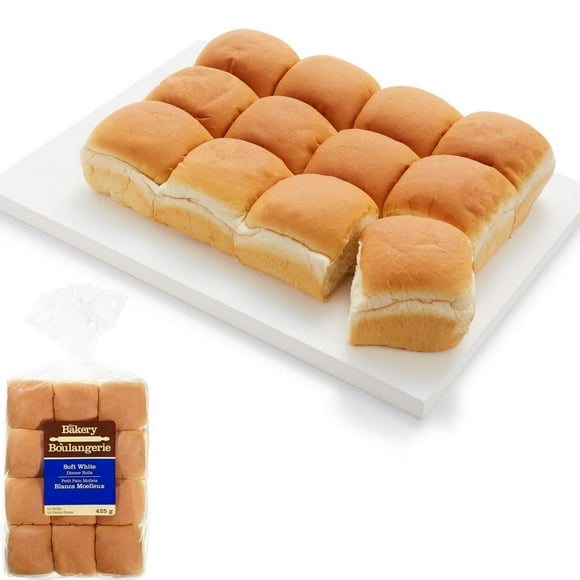The Bakery Soft White Dinner Rolls, 12 Rolls, 425 g