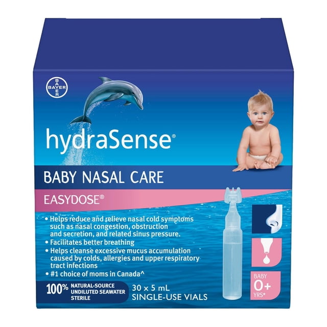 hydraSense EasyDose, Baby Nasal Care, Gently Relieves Congestion in Babies, Non-Medicated, 100% Natural Source Seawater, Preservative-Free, Sterile
