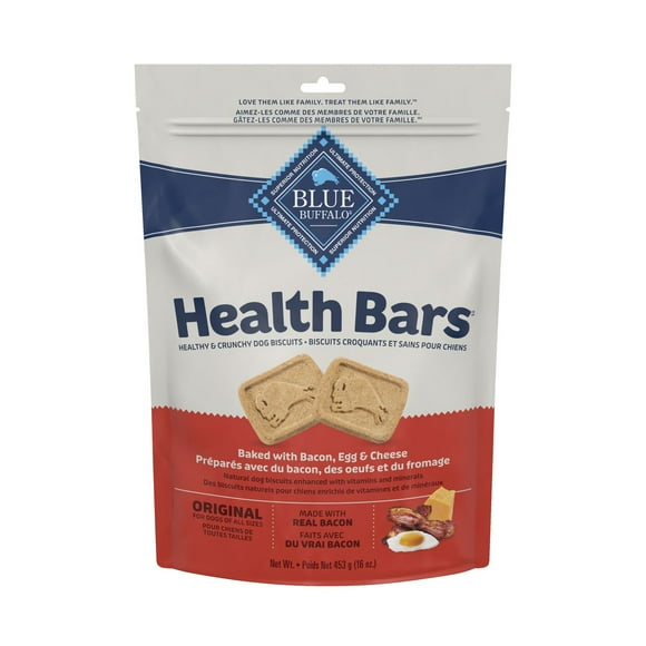BLUE Health Bars biscuits naturels pour chiens bacon, des œufs et du fromage 453g