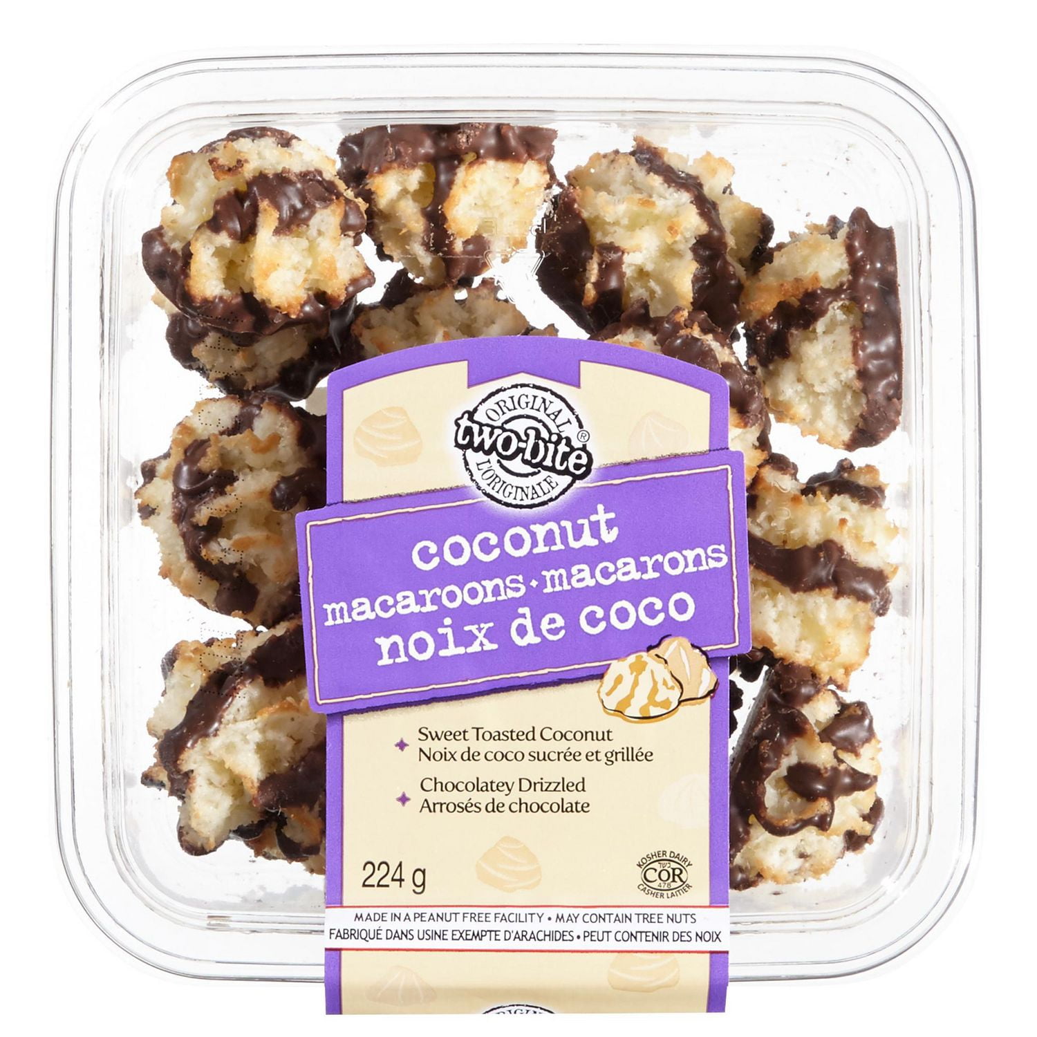 two-bite® Chocolate-Drizzled Coconut Macaroons with Chocolatey
