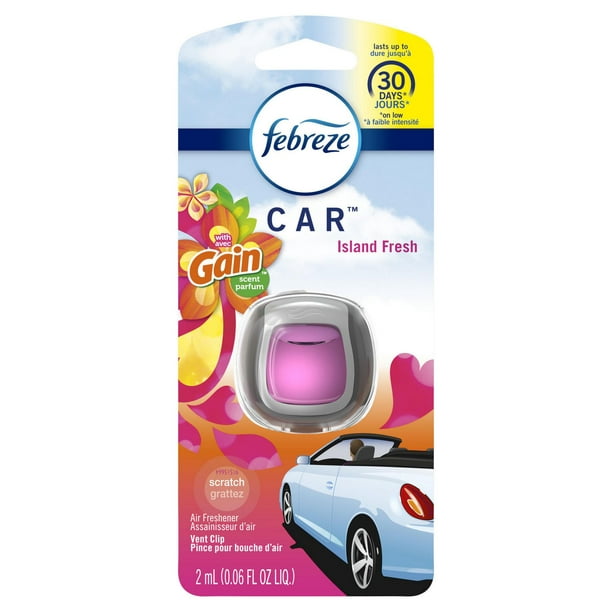 Febreze Car Air Freshener with Gain Island Fresh, 1 Count 