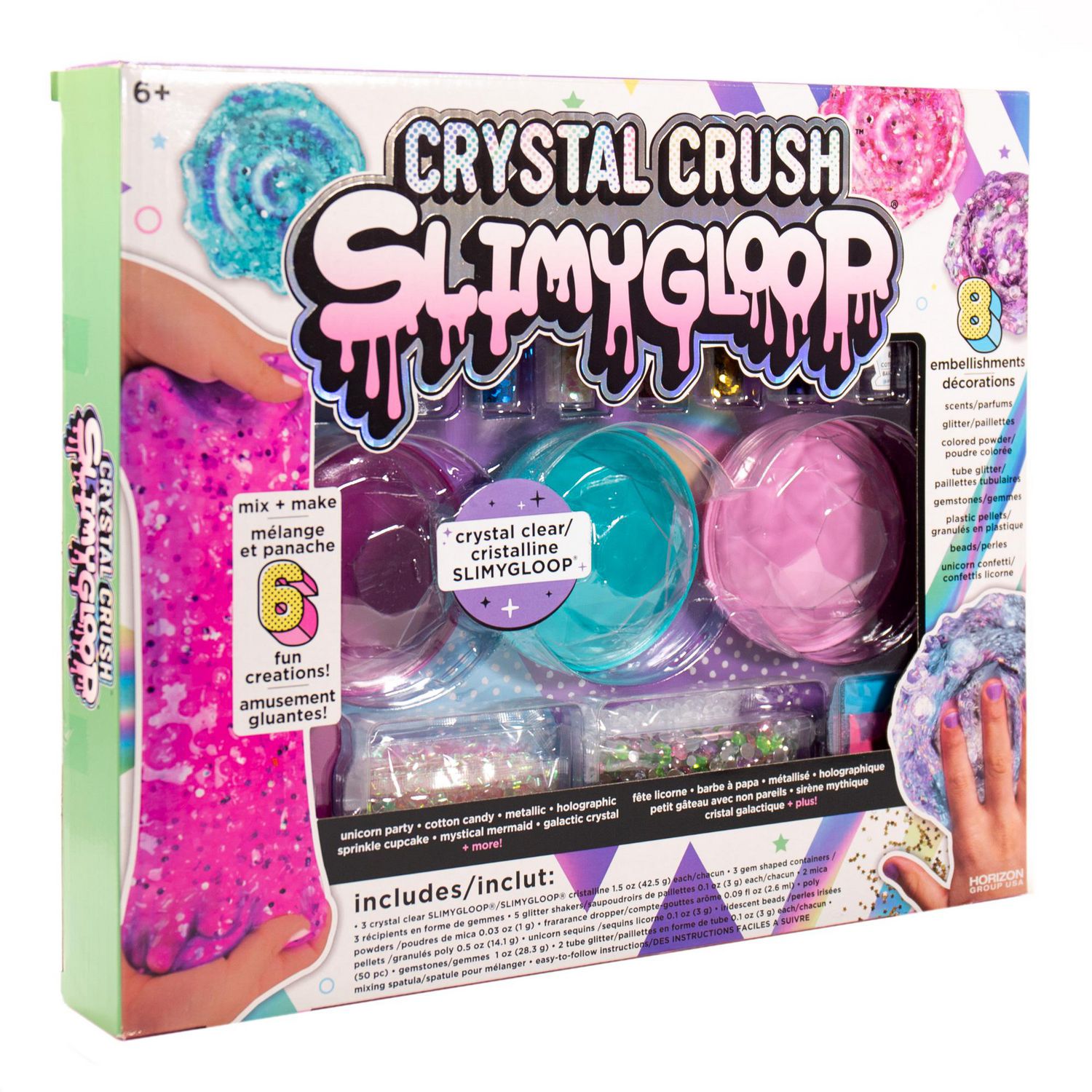  Slimygloop Mix'Ems by Horizon Group USA- Unicorn, Mix & Create  Your Own Pink Sparkly Unicorn Gooey, Putty, Slime with Sequin & Confetti  Add Ins : Toys & Games