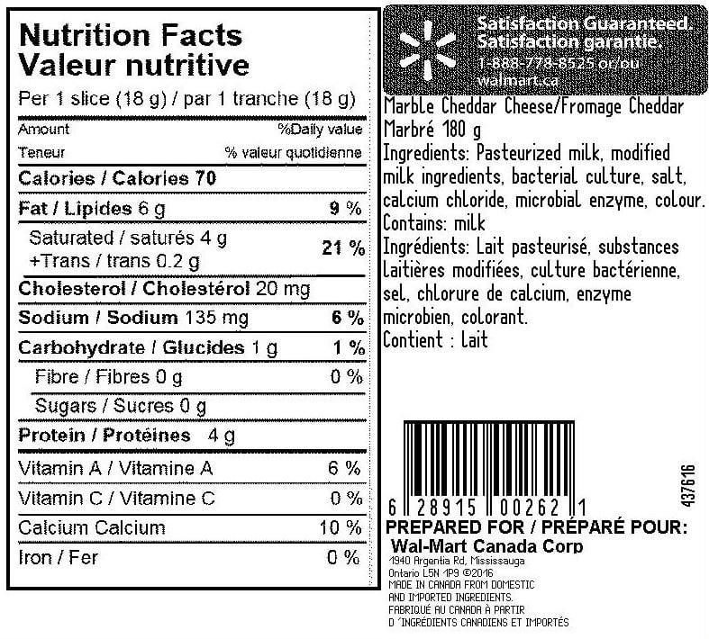 Fromage cheddar marbré en tranches Mon marché fraîcheur 180g