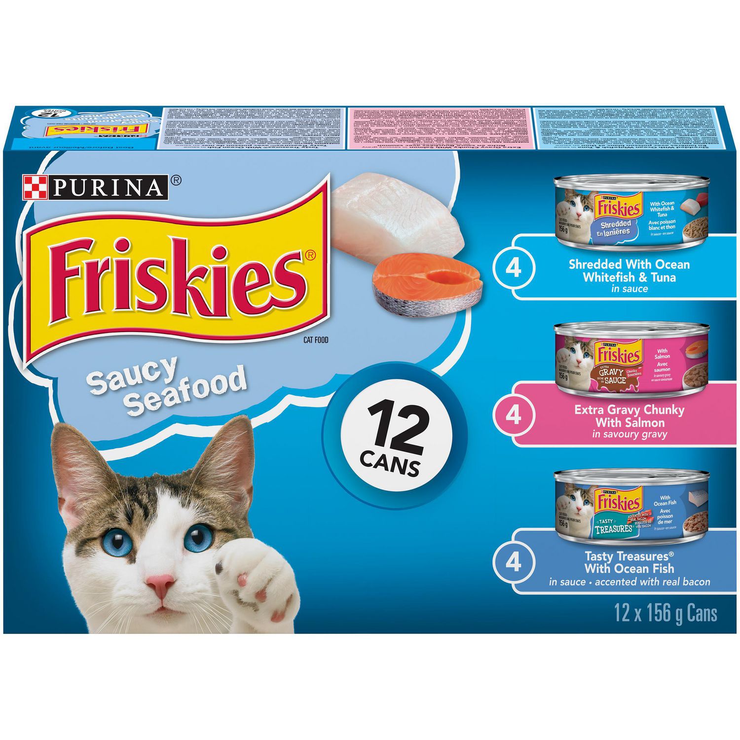 Friskies Saucy Seafood Variety Pack, Wet Cat Food 12 X 156g Walmart