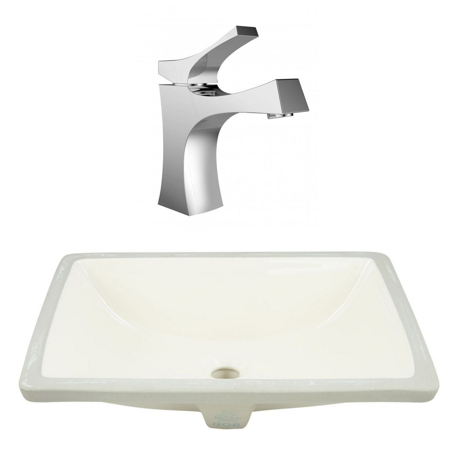 20.75in. W CSA Rectangle Bathroom Undermount Sink Set In Biscuit