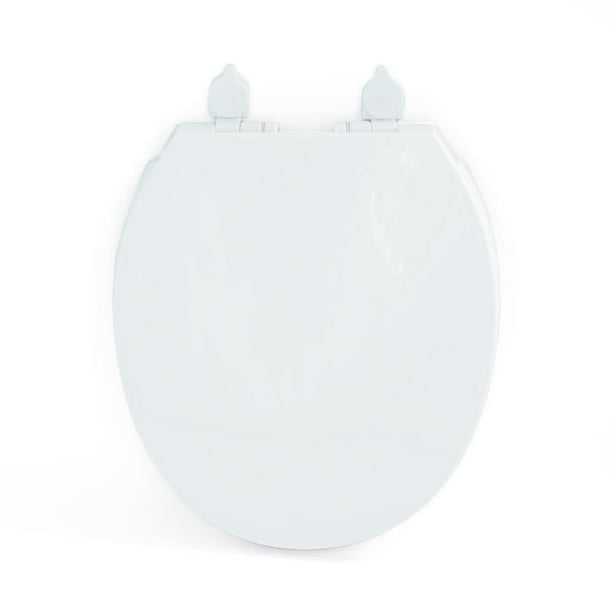 Mainstays 17 inch Plastic Toilet Seat, Easy off hinge, White color