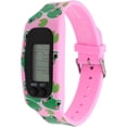 thumbnail image 1 of Kids' Digital Pedometer Watch – Frog Design Pink & Green, 1 of 3