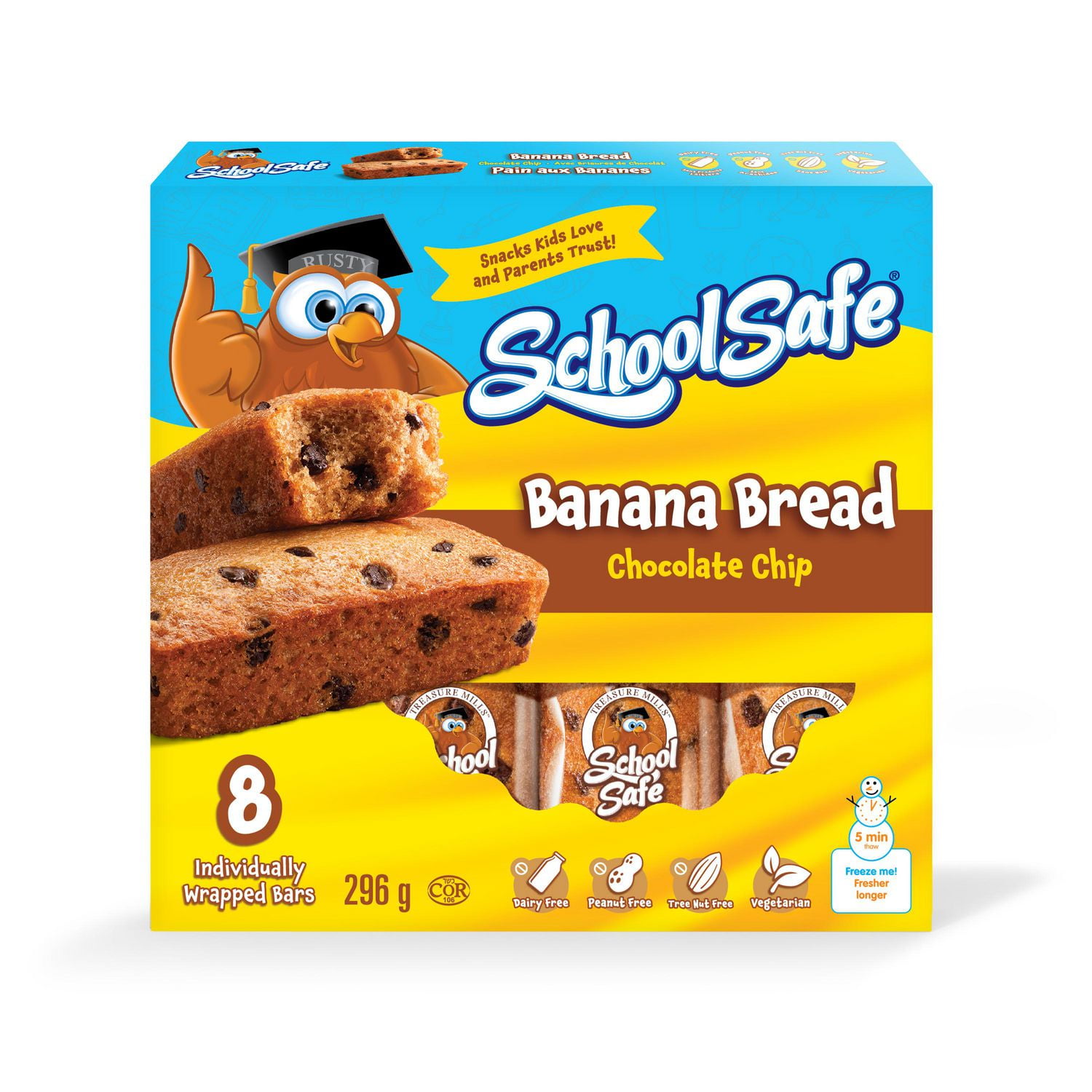 School Safe Banana Bread Chocolate Chip Muffin Bar, Pack