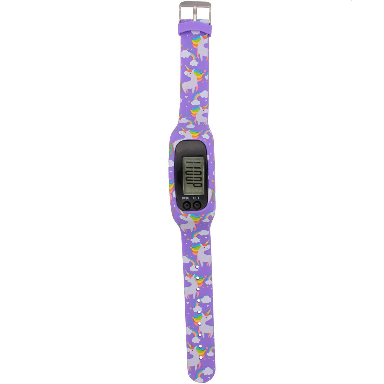 Kids' Digital Pedometer Watch – Unicorn & Rainbow Design (Purple), Kids Pedometer
