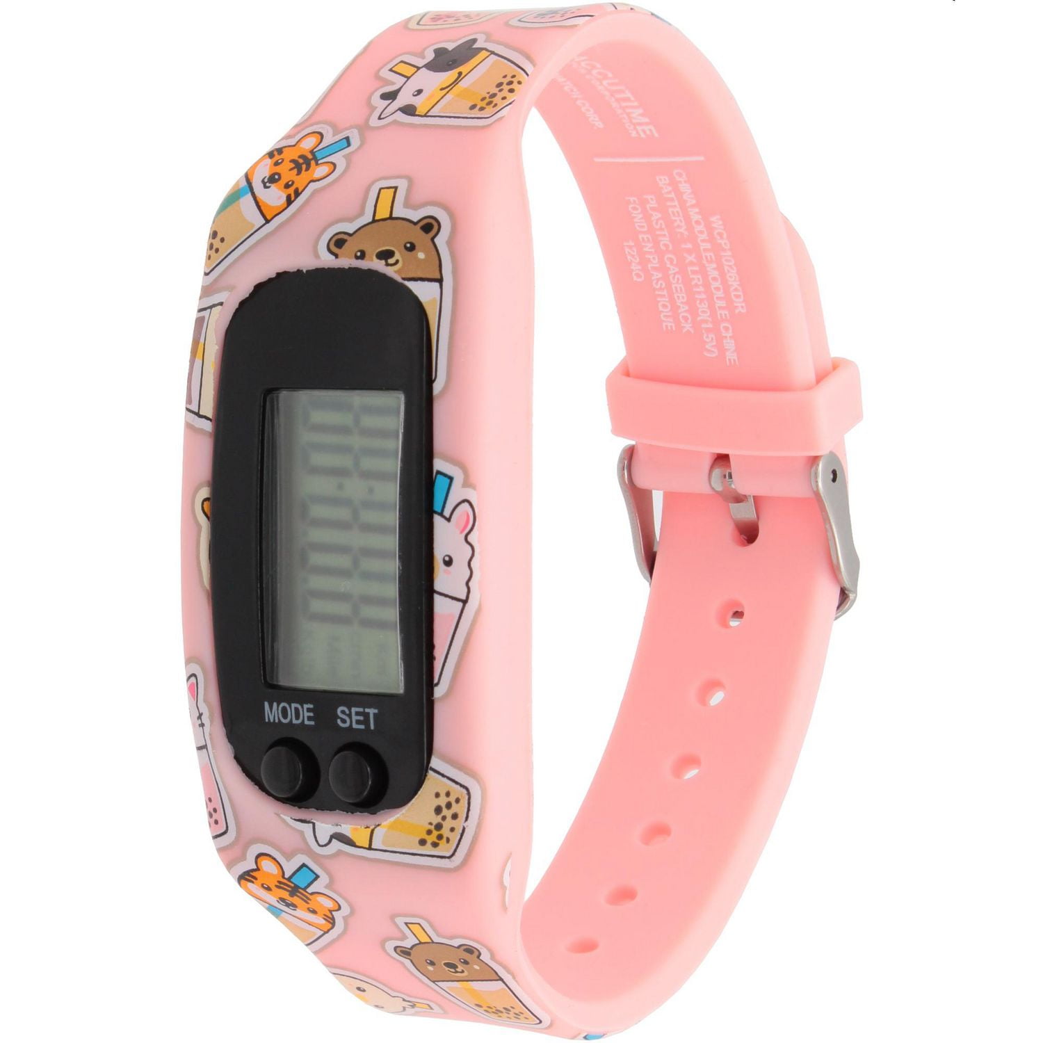 Montre Podomètre Numérique pour Enfants – Bracelet en Silicone avec Personnages Mignons