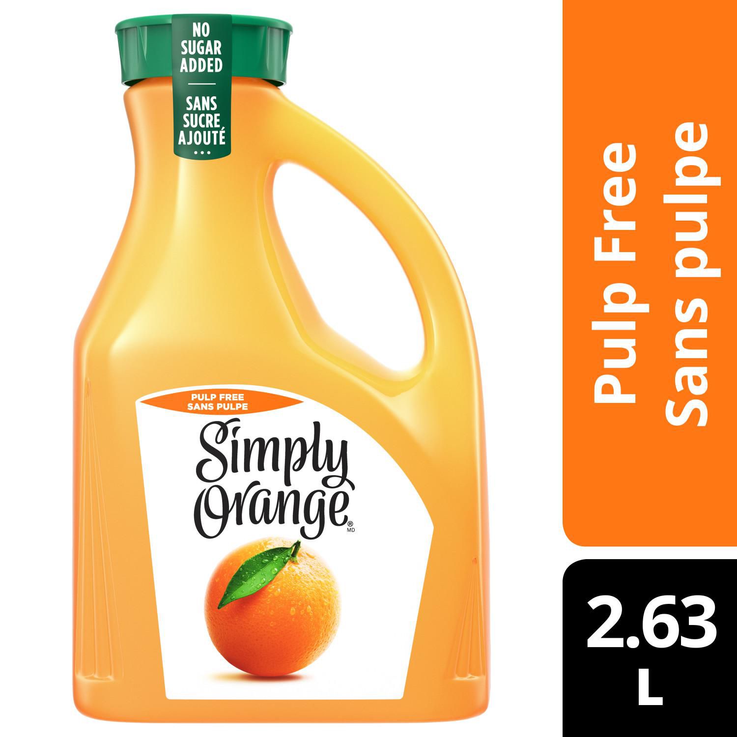 Simply Orange Pulp Free Orange Juice 2 63l Walmart Canada
