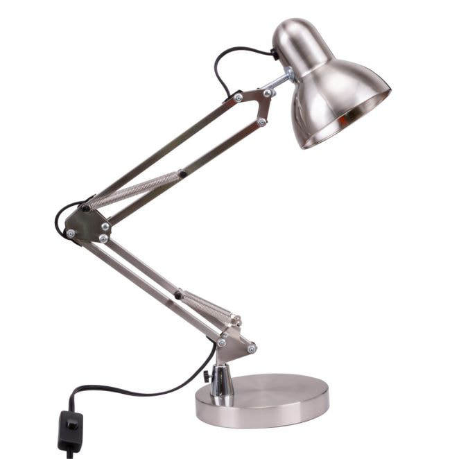 ELEGANT DESIGNS Lampe de bureau banquier Elegant Design avec base de  contrôle à gradateur tactile, acier brossé et blanc, 13 po LT2029-BSN