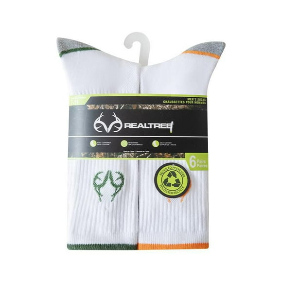 Lot de 6 paires de chaussettes Real Tree pour hommes Pointures 7-11