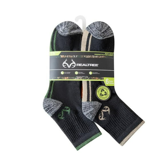 Lot de 6 paires de chaussettes Real Tree pour hommes Pointures 7-11