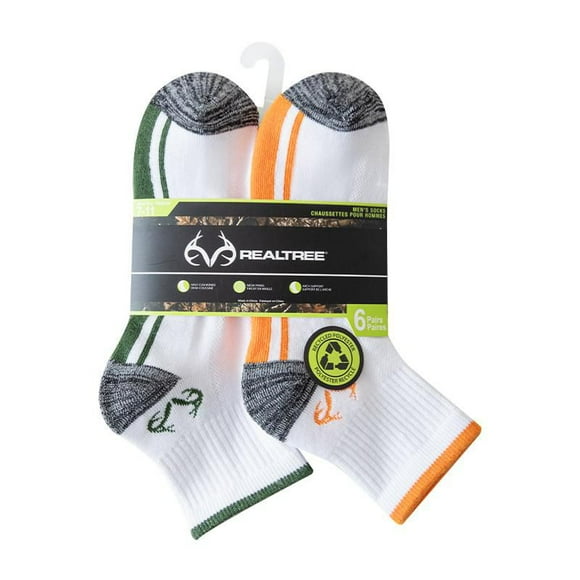 Real Tree Men's Ankle Socks 6-Pack, Sizes 7-11
