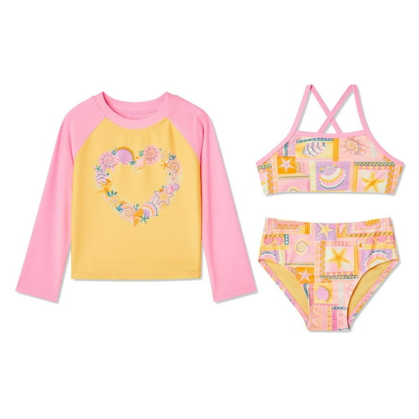 Toddler Girls' Rash Guard 3Piece Set Walmart.ca