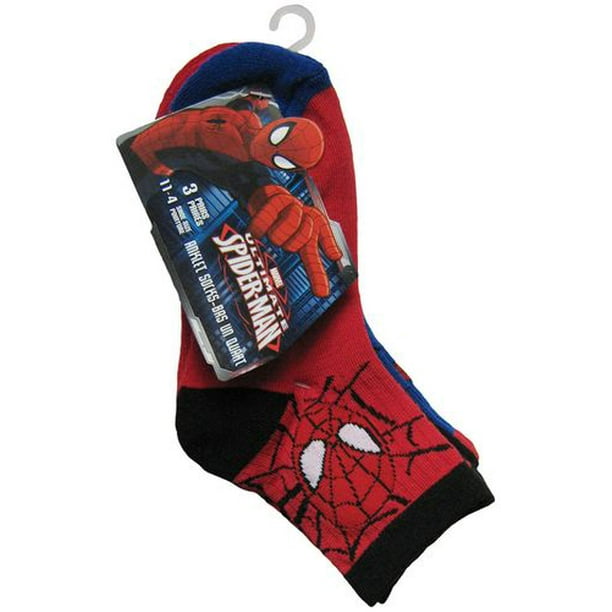 Marvel © Spiderman chaussettes à la cheville pour garçons en mélange de coton
