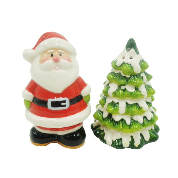 Salière et poivrière de Holiday Time - Père Noël et arbre