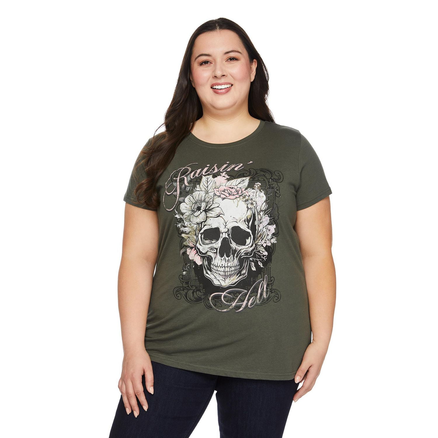 T-shirt à encolure ras du cou The Pink Closet Plus pour femmes