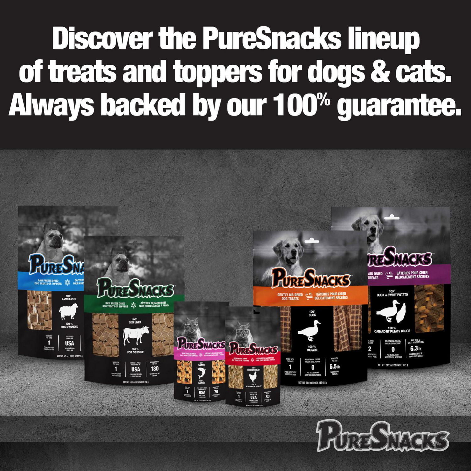 PureSnacks Freeze Dried Chicken Breast Dog Treats, Single Ingredient Dog Treats