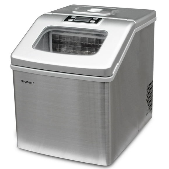 Frigidaire 40lbs Compact Clear Square Ice Maker with Window - Stainless Steel