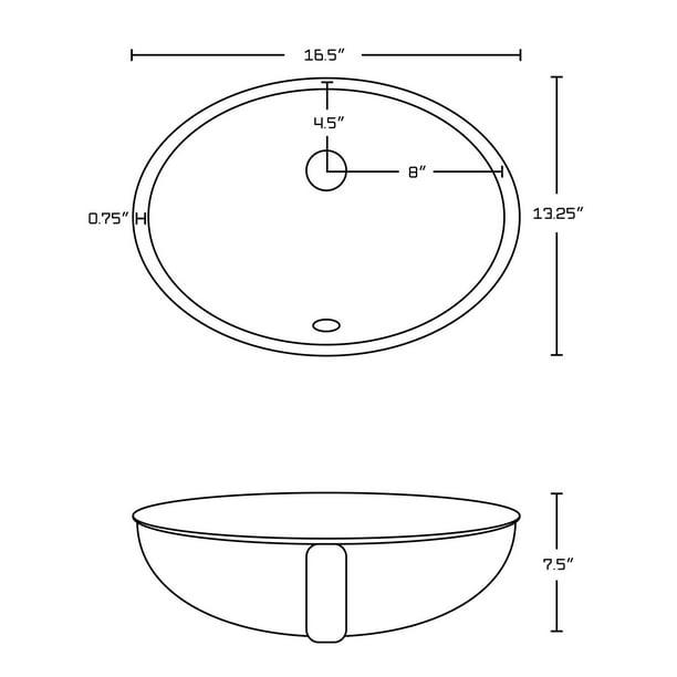 16.5-in. W CSA Oval Undermount Sink Set in White - Chrome Hardware - Overflow Drain Incl.