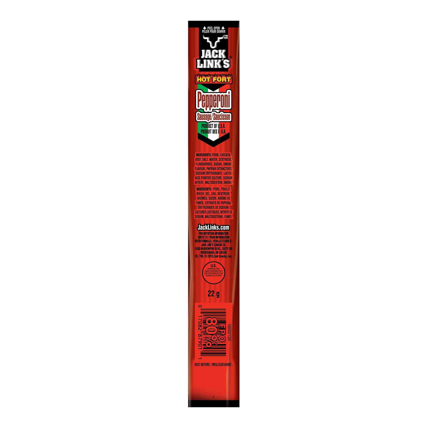 Jack Link's Hot 22g Pepperoni Sausage Stick | Walmart Canada