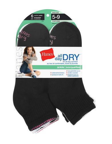 Hanes Dry Womens cushion Ankle sock – 6 pairs | Walmart Canada