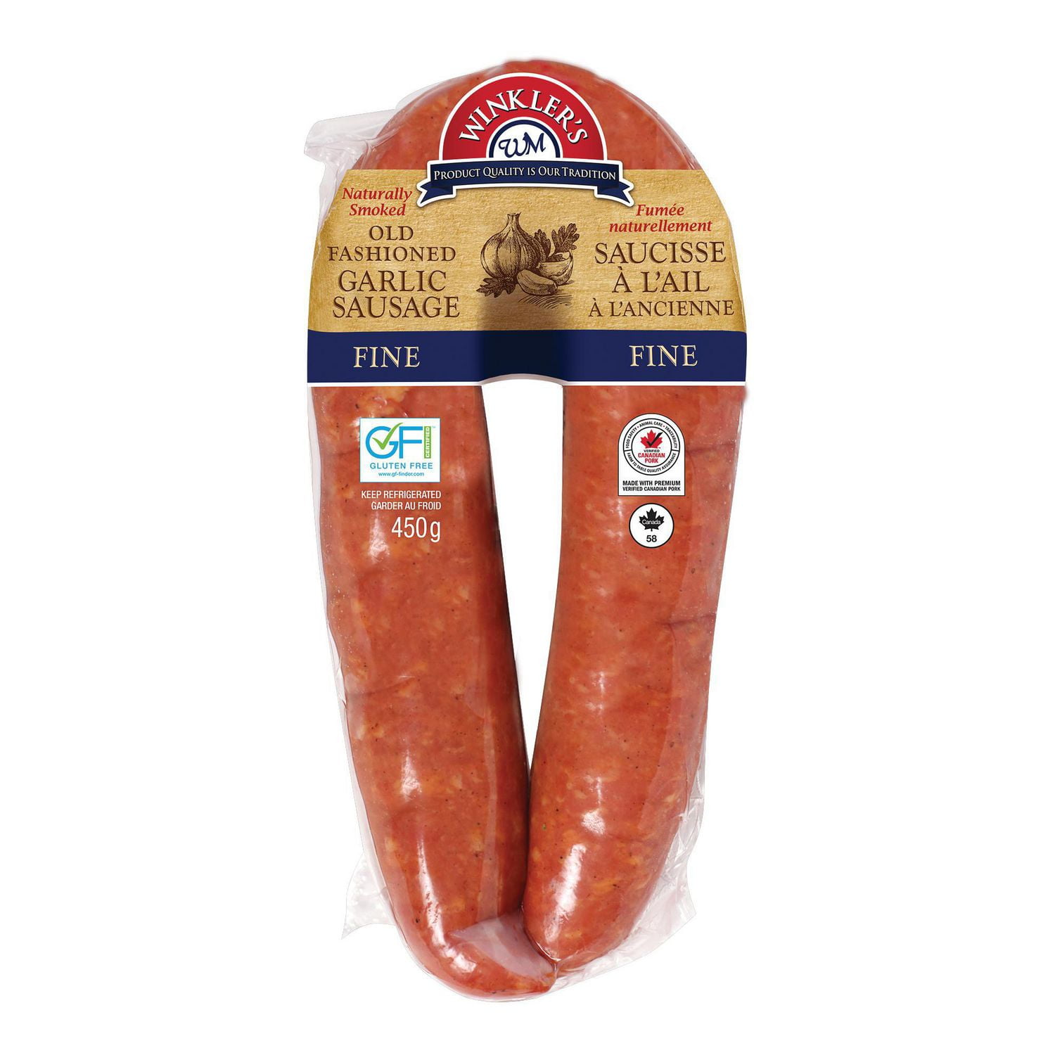 Winkler's Fine Old Fashioned Garlic Sausage Ring, 450 g