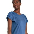 thumbnail image 2 of George Women's Eyelet Flutter Sleeve Top, 2 of 6