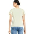 thumbnail image 3 of George Women's Eyelet Flutter Sleeve Top, 3 of 6