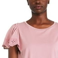 thumbnail image 4 of George Women's Eyelet Flutter Sleeve Top, 4 of 6