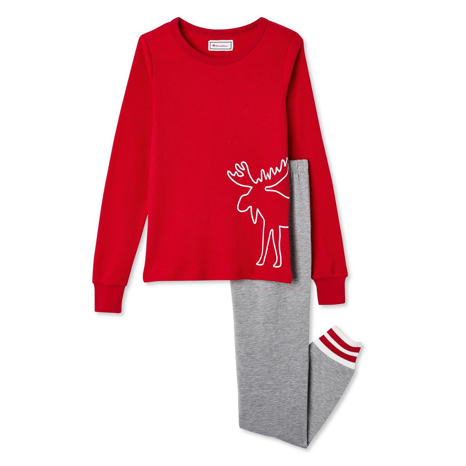 Canadiana Girls' Waffle Knit Top and Pant 2-Piece Set