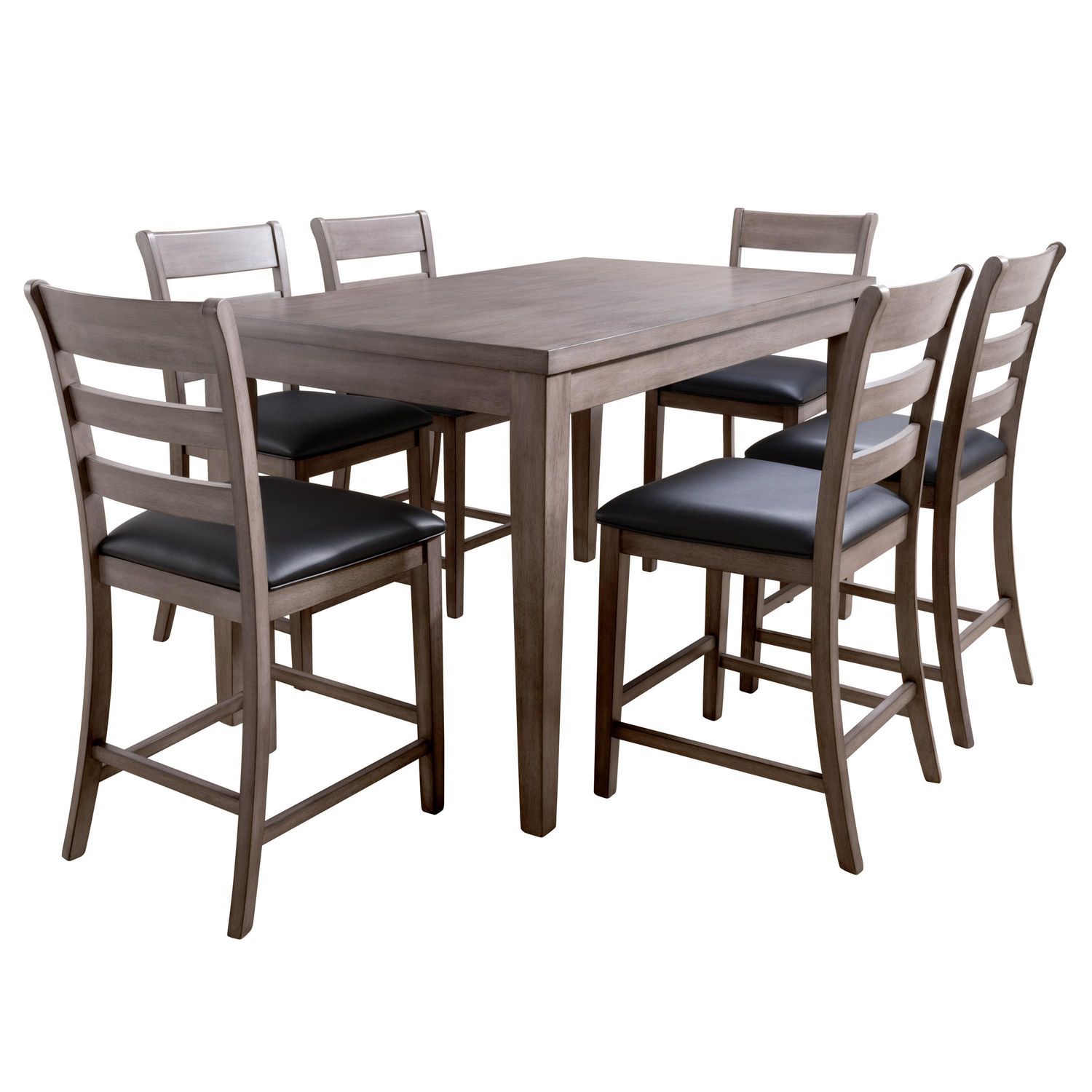 CorLiving New York Washed Grey Counter Height Dining Set 7pc