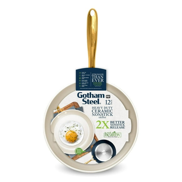 Poêle à frire Gotham Steel Poêle antiadhésive 12" Crème Navy Pan100% PFOA Free Cookware Poêle à Frire