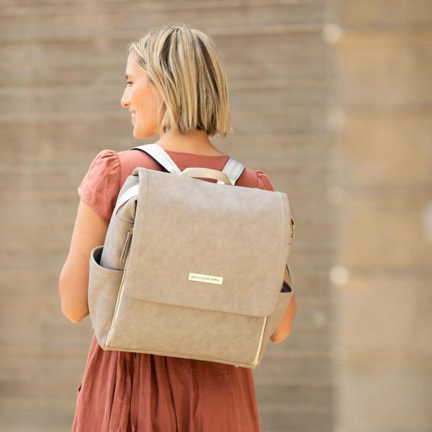 Petunia Pickle Bottom - Boxy Diaper Bag Backpack - Grey Matte Leatherette 