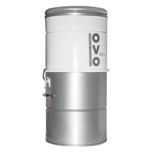 Aspirateur Central Puissant de OVO, Filtration Hybride ( Avec ou Sans sac de filtration), Puissance de 630AW, Cuve de 25L / 6.6 gal