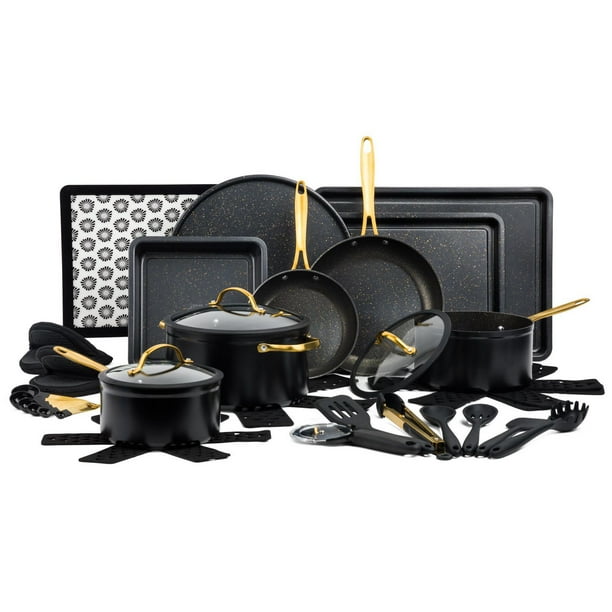 Thyme & Table 32Piece Cookware & Bakeware NonStick Set, Black